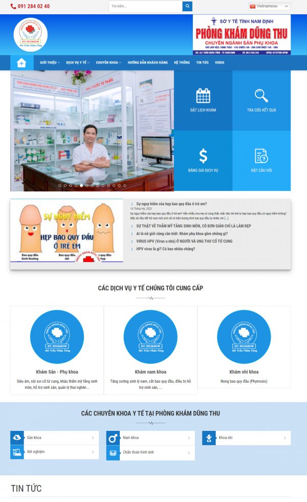 Thiết kế website phòng khám tại Nam Định