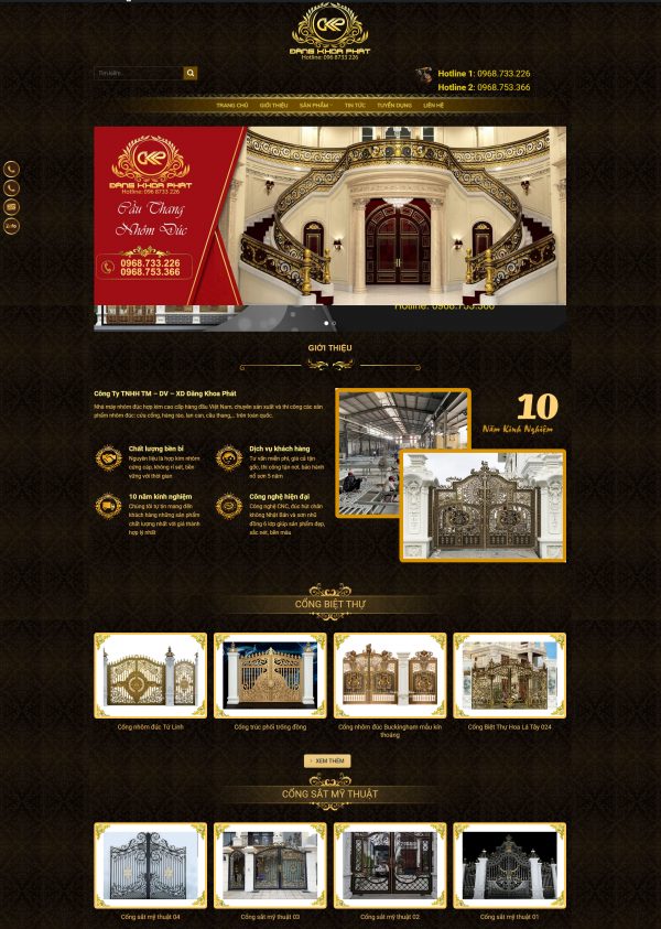 Thiết kế website cổng nhôm đúc tại Nam Định